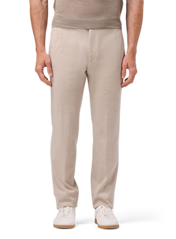 Broek van scheerwol en katoen | FULL_WIDTH | Beige