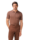 Buttonless polo van katoen | MODEL | FULL_WIDTH | Bruin