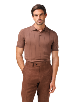 Buttonless polo van katoen | MODEL | FULL_WIDTH | Bruin