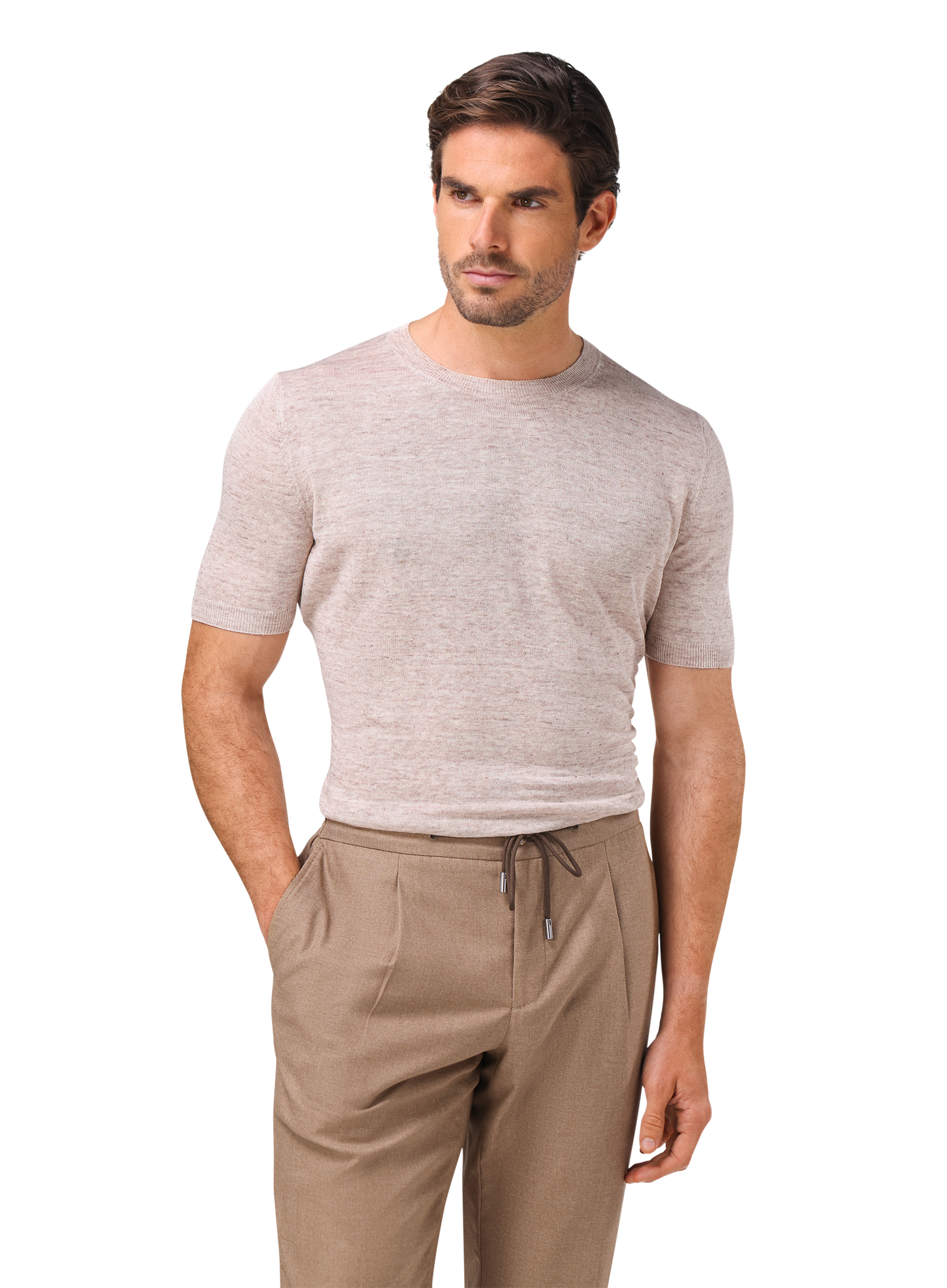 T-shirt van linnen | Beige