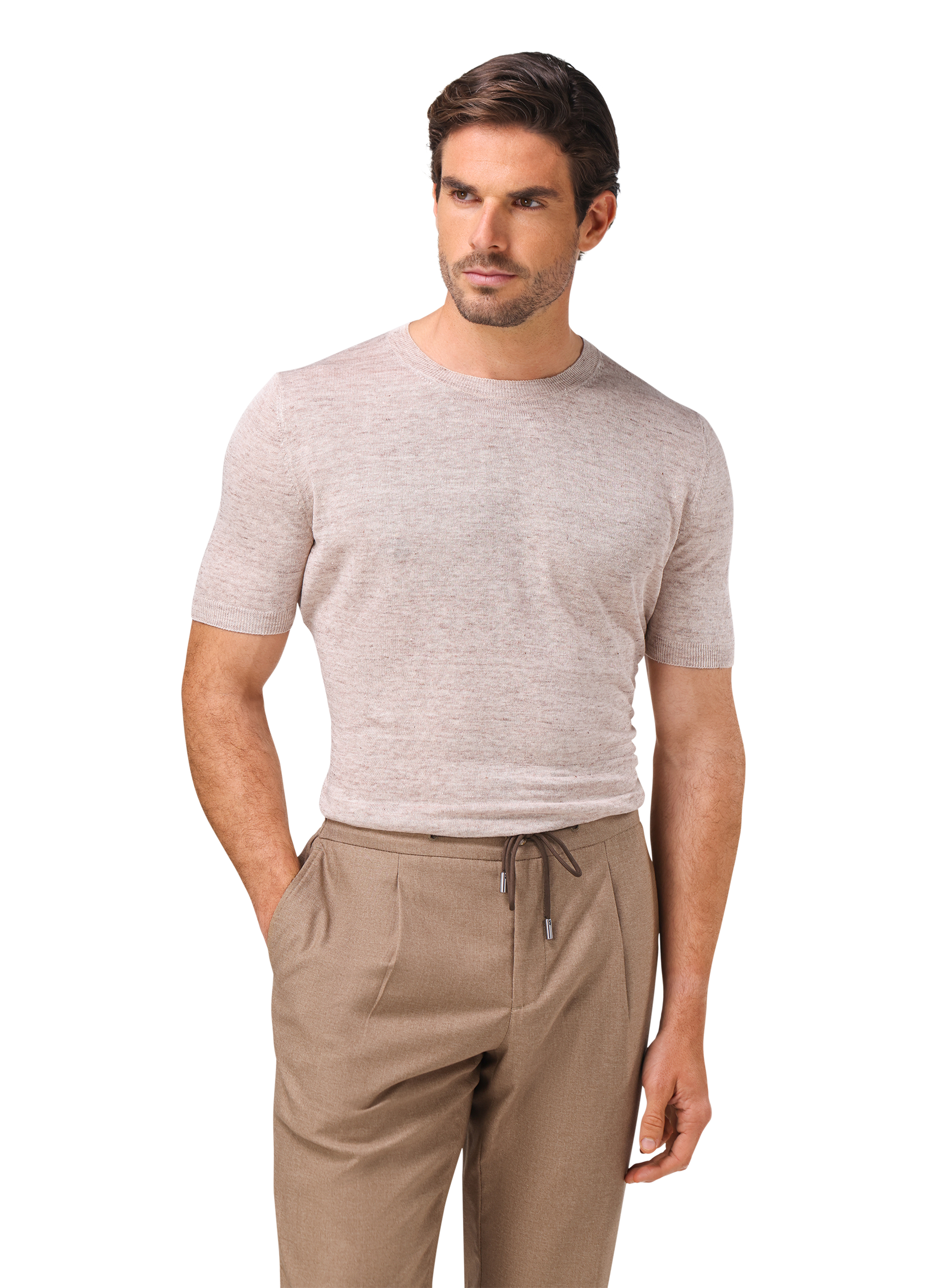 T-shirt van linnen | MODEL | Beige