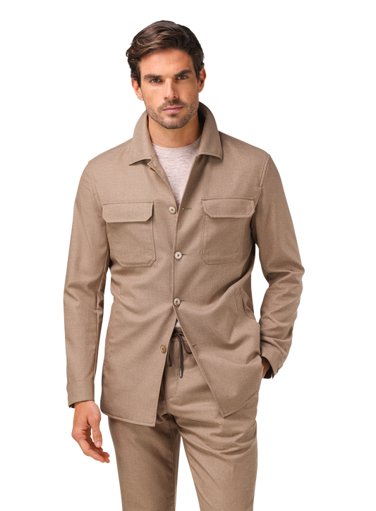 Pak met shirt jacket | Licht Bruin