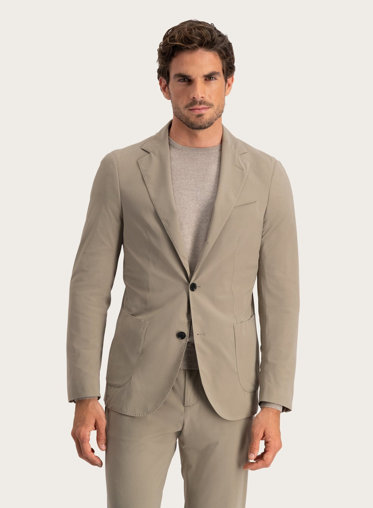 Slim-fit jasje | MODEL | FULL_WIDTH | TAUPE