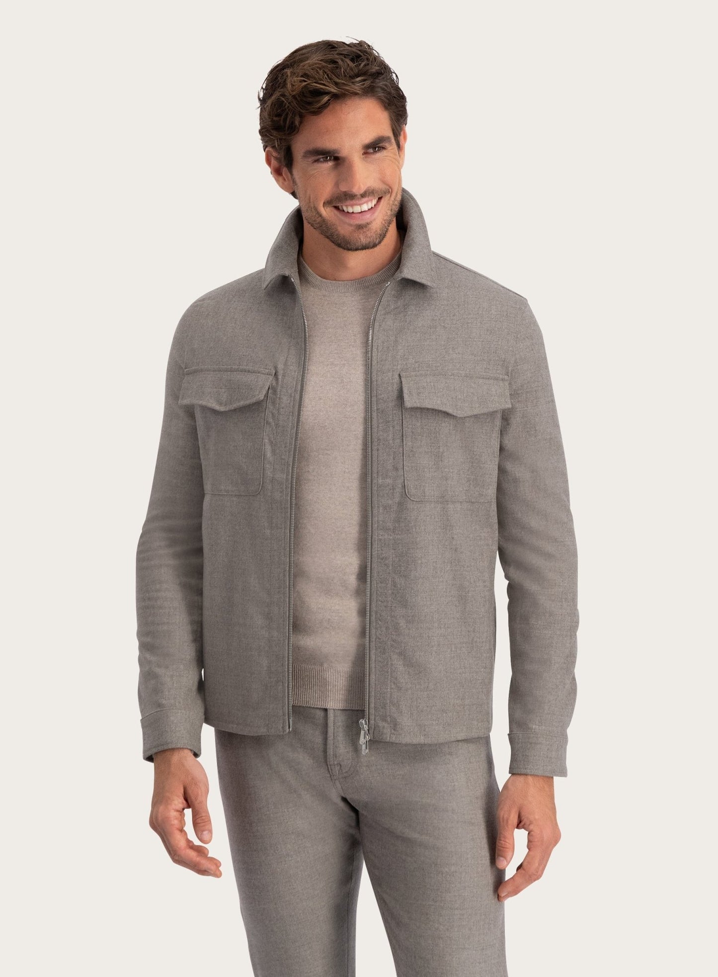 Urus overshirt van wol en cashmere | Beige