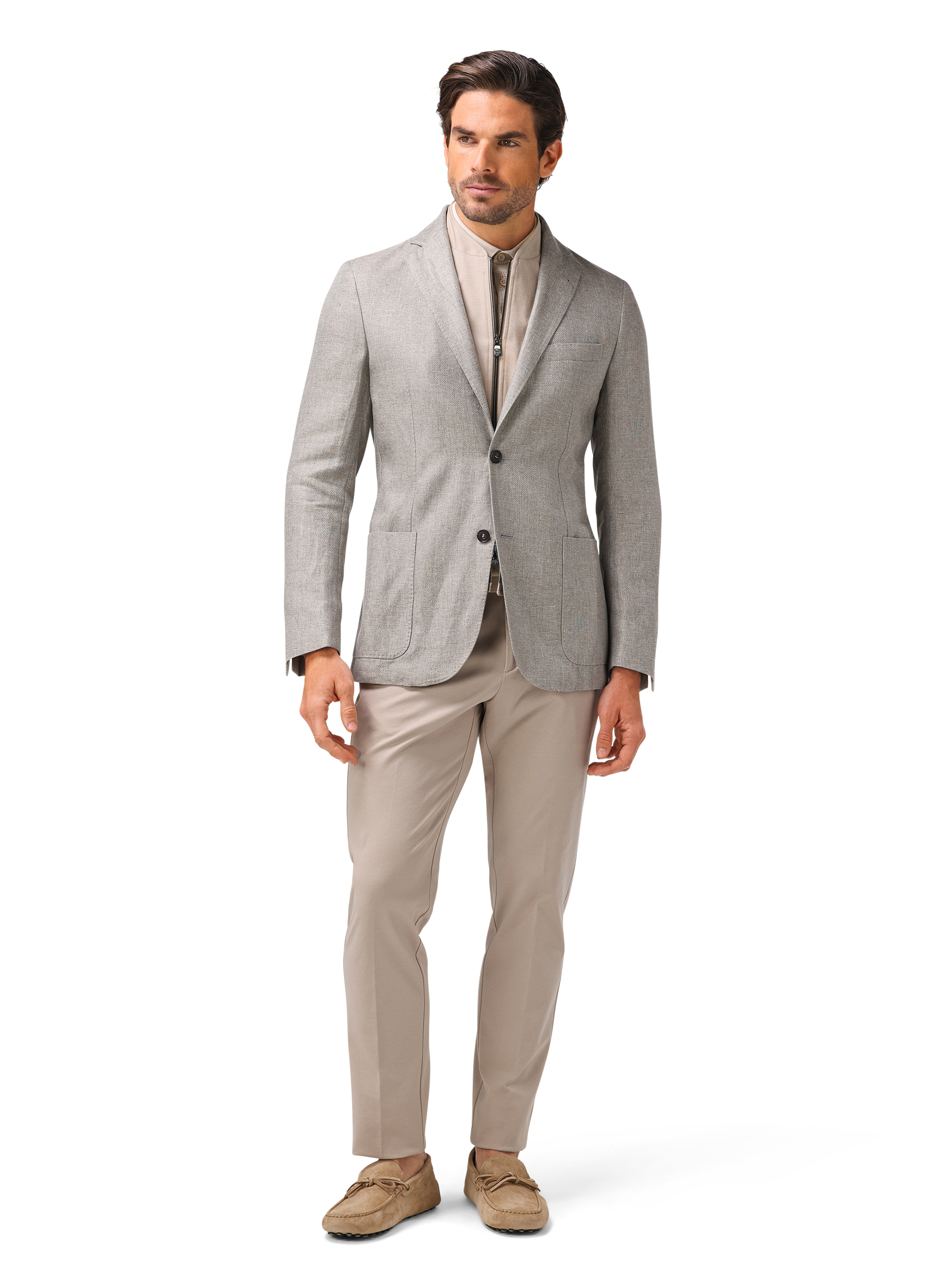 Jasje met uitneembare binnenstuk van wol | MODEL | FULL-WIDTH | GRIJS-BEIGE