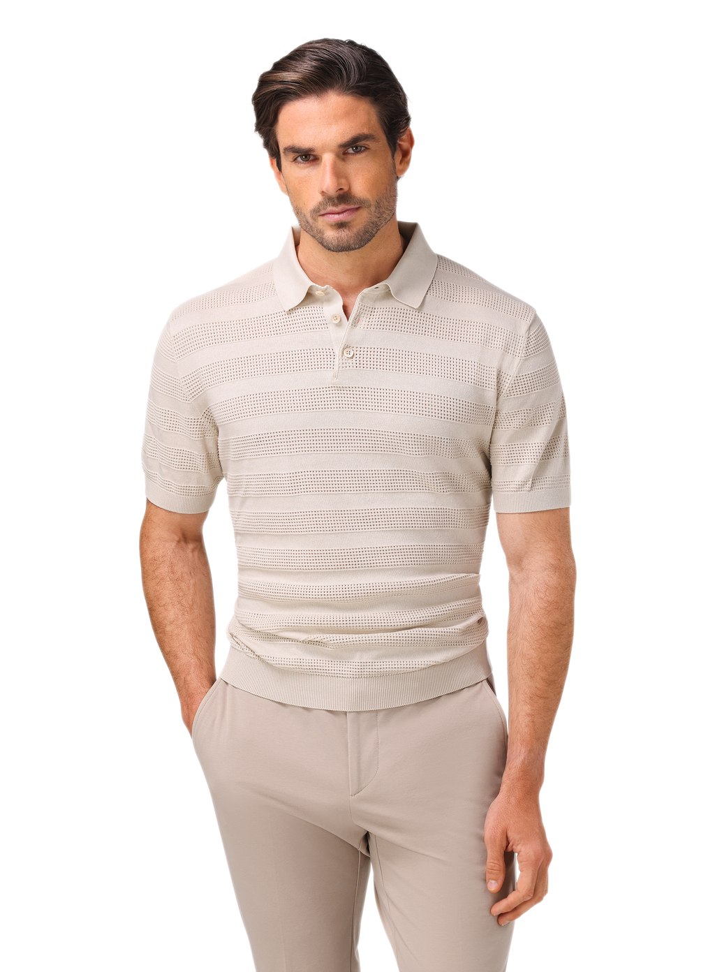 Polo van katoen | MODEL | FULL_WIDTH | Beige