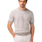 Gestreept t-shirt van linnen en katoen | MODEL | FULL_WIDTH | ROZE