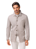 Shirt jacket van wol, zijde en linnen | MODEL | FULL_WIDTH | Beige Melee