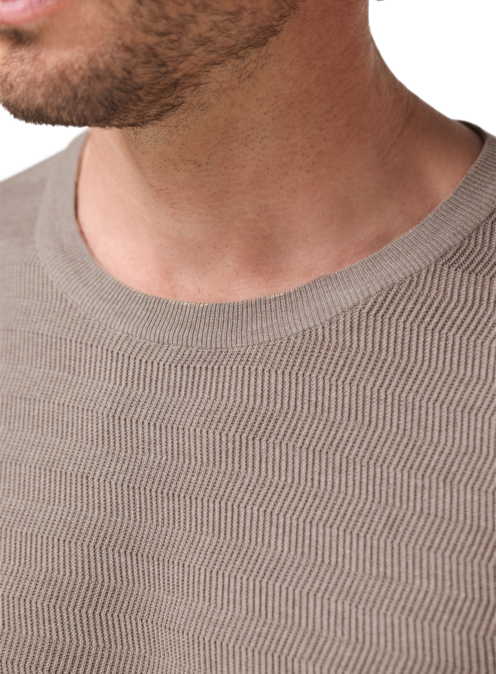 T-shirt van zijde en katoen | FULL_WIDTH | Beige