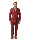Pak van wol en linnen met safari jacket | FULL_WIDTH | MODEL | Rood