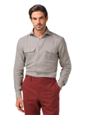 Overhemd van modal en wol | MODEL | FULL_WIDTH | Beige