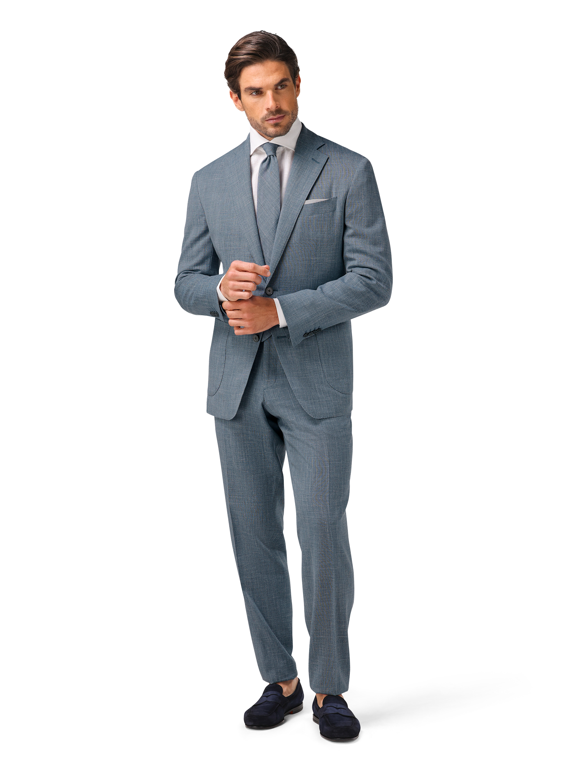 Pak van wol, zijde en linnen (loro piana-stof)| FULL_WIDTH | MODEL | L.Blauw