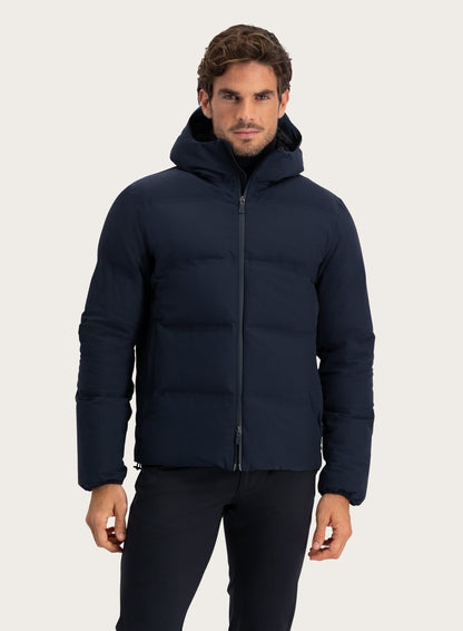 Gewatteerde jas met capuchon | BLUE NAVY