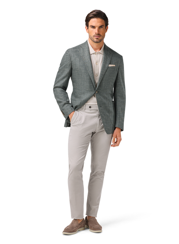 Colbert van wol, zijde en linnen | MODEL | FULL_WIDTH | Groen