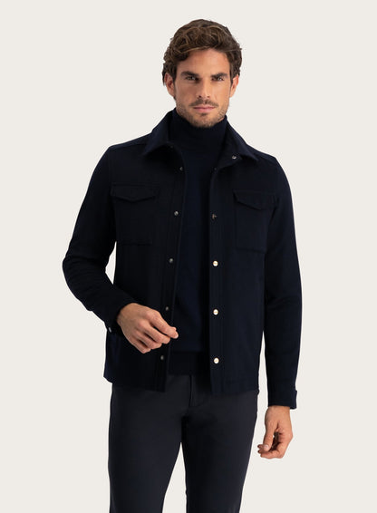 Overshirt van wol en cashmere | BLUE NAVY