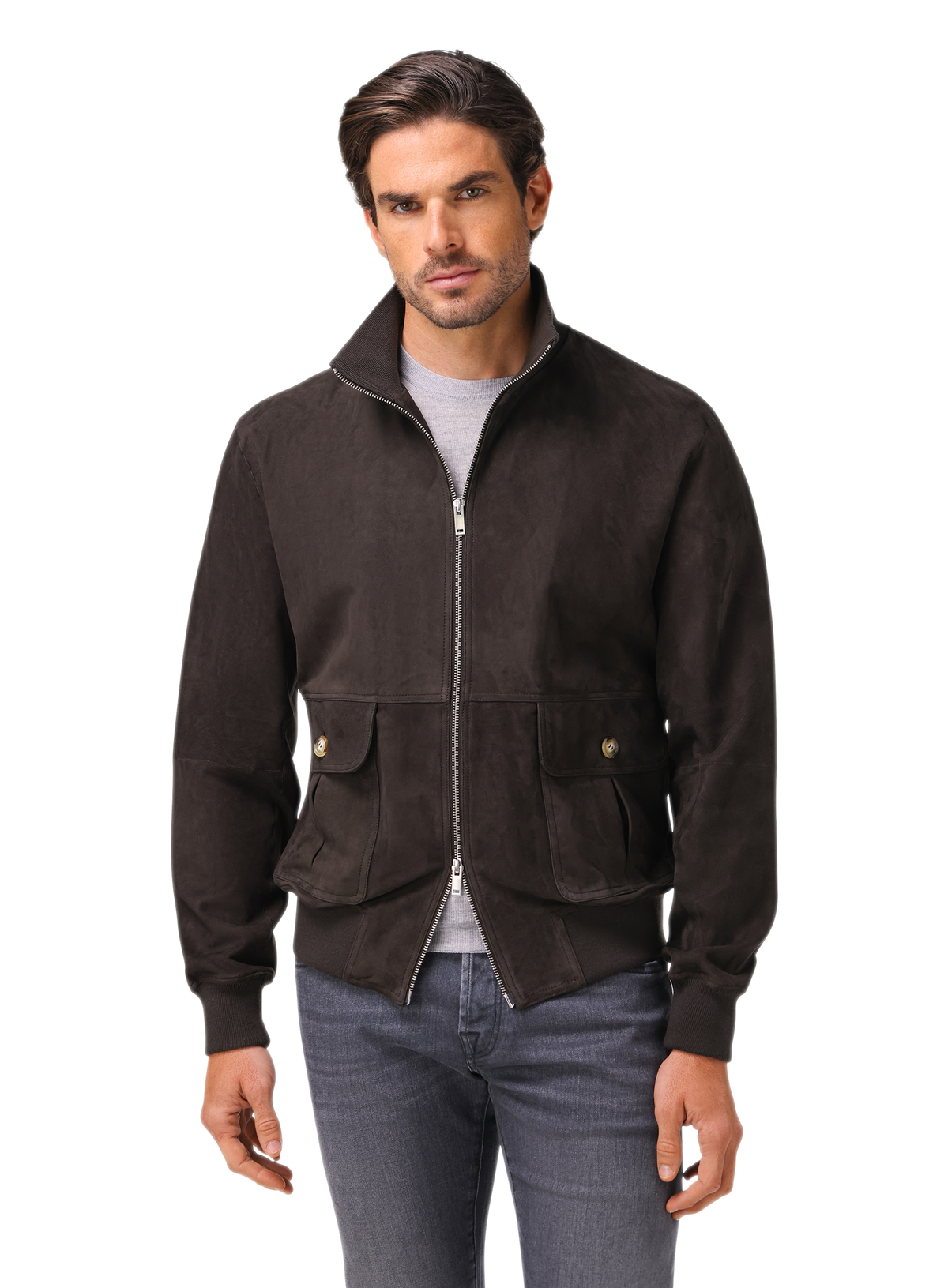 Bomberjack van wol | FULL_WIDTH | MODEL | WARM GREY