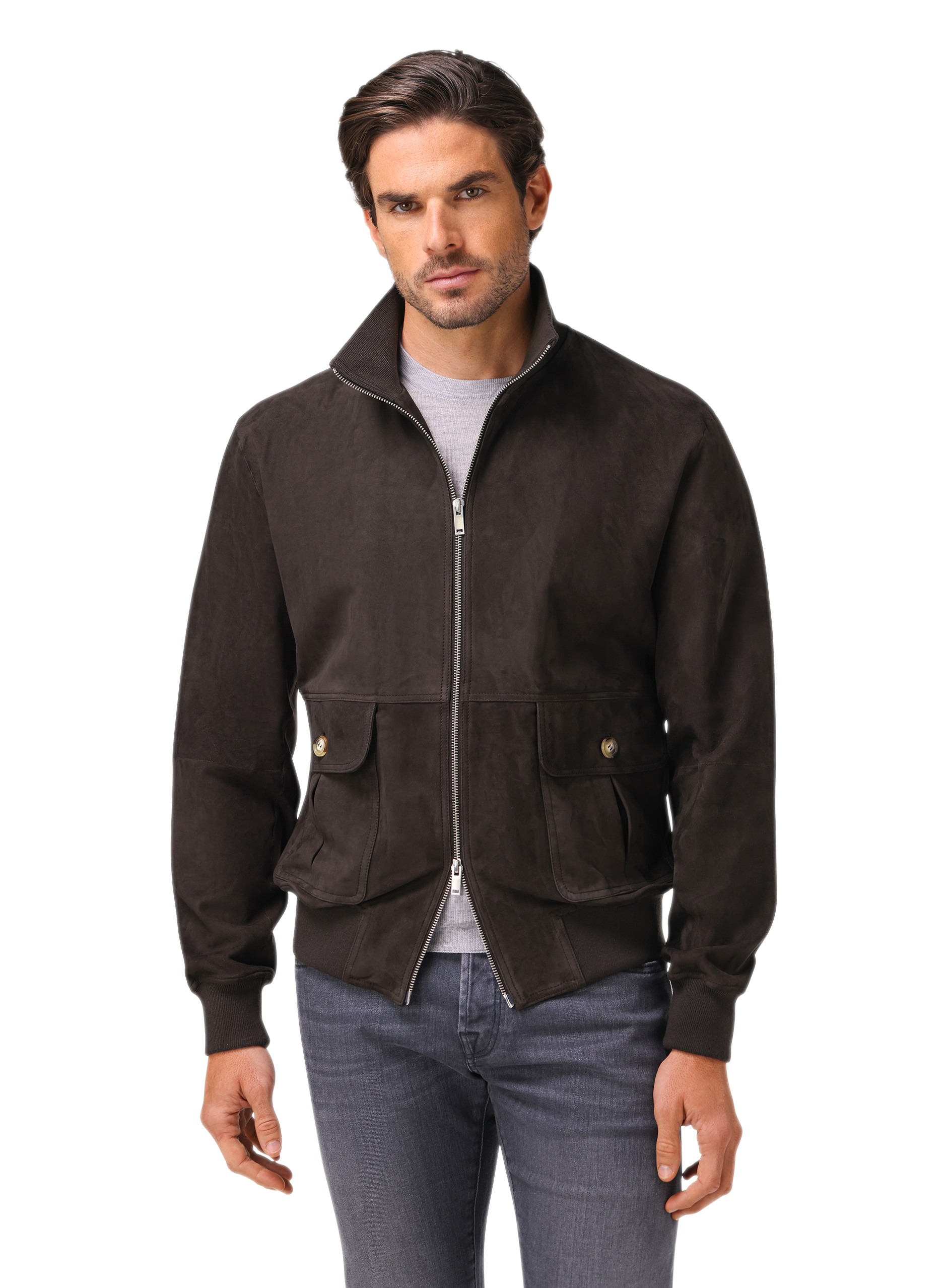 Bomberjack van wol | FULL_WIDTH | MODEL | WARM GREY