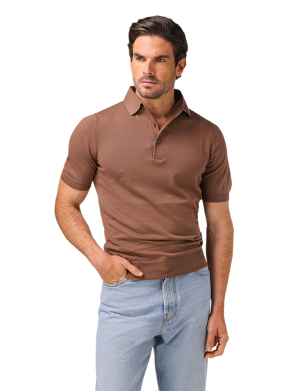 Polo van katoen | Bruin