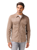 Kayce overshirt van suède | FULL_WIDTH | Beige