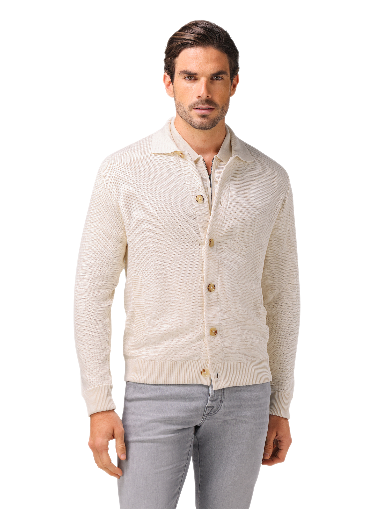 Overshirt van zijde en katoen | Wit
