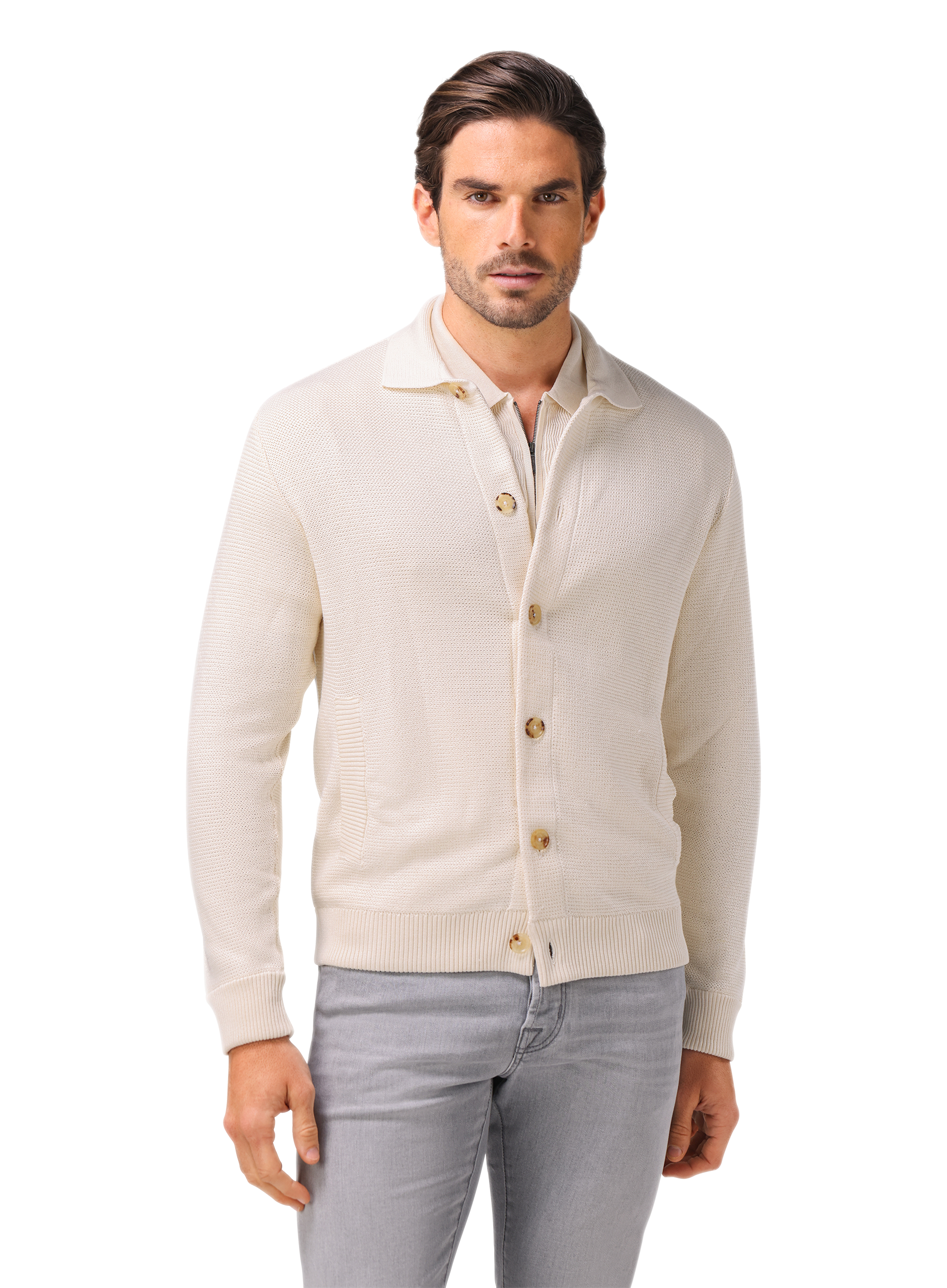 Overshirt van zijde en katoen | Wit