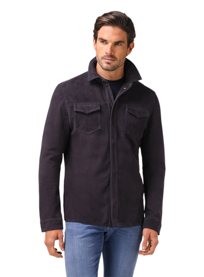 Robert overshirt van suède | BLUE NAVY