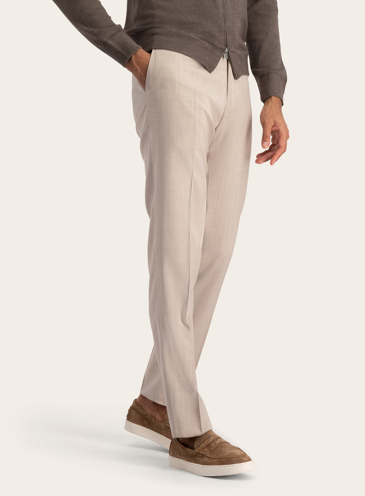 Pantalon van wol | MODEL | FULL_WIDTH | Beige Melee