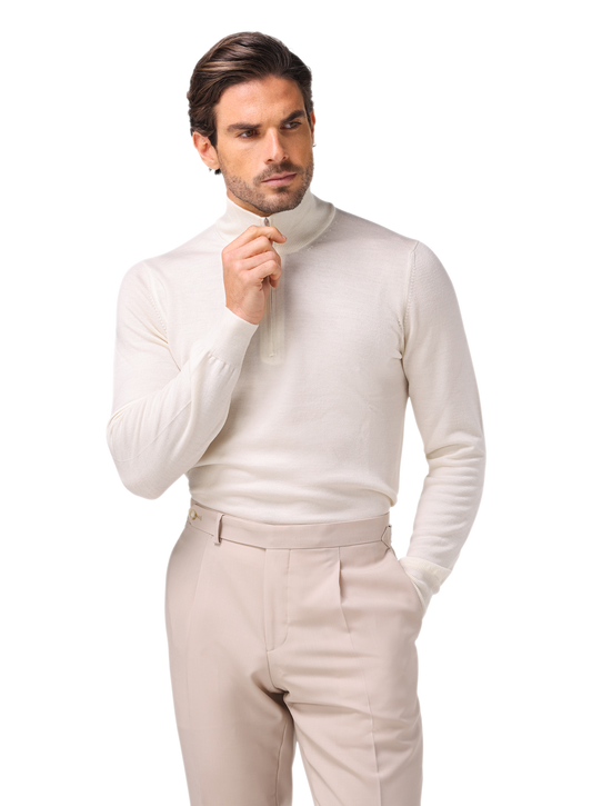 Half-zip trui van wol | FULL_WIDTH | Wit