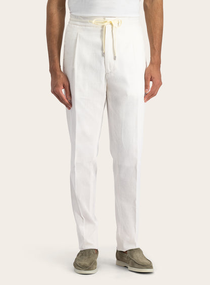 Corduroy jog pantalon van katoen | Wit