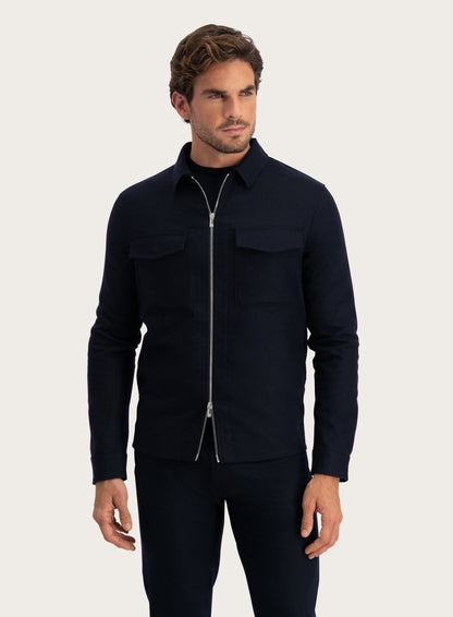 Urus overshirt van wol en cashmere | BLUE NAVY