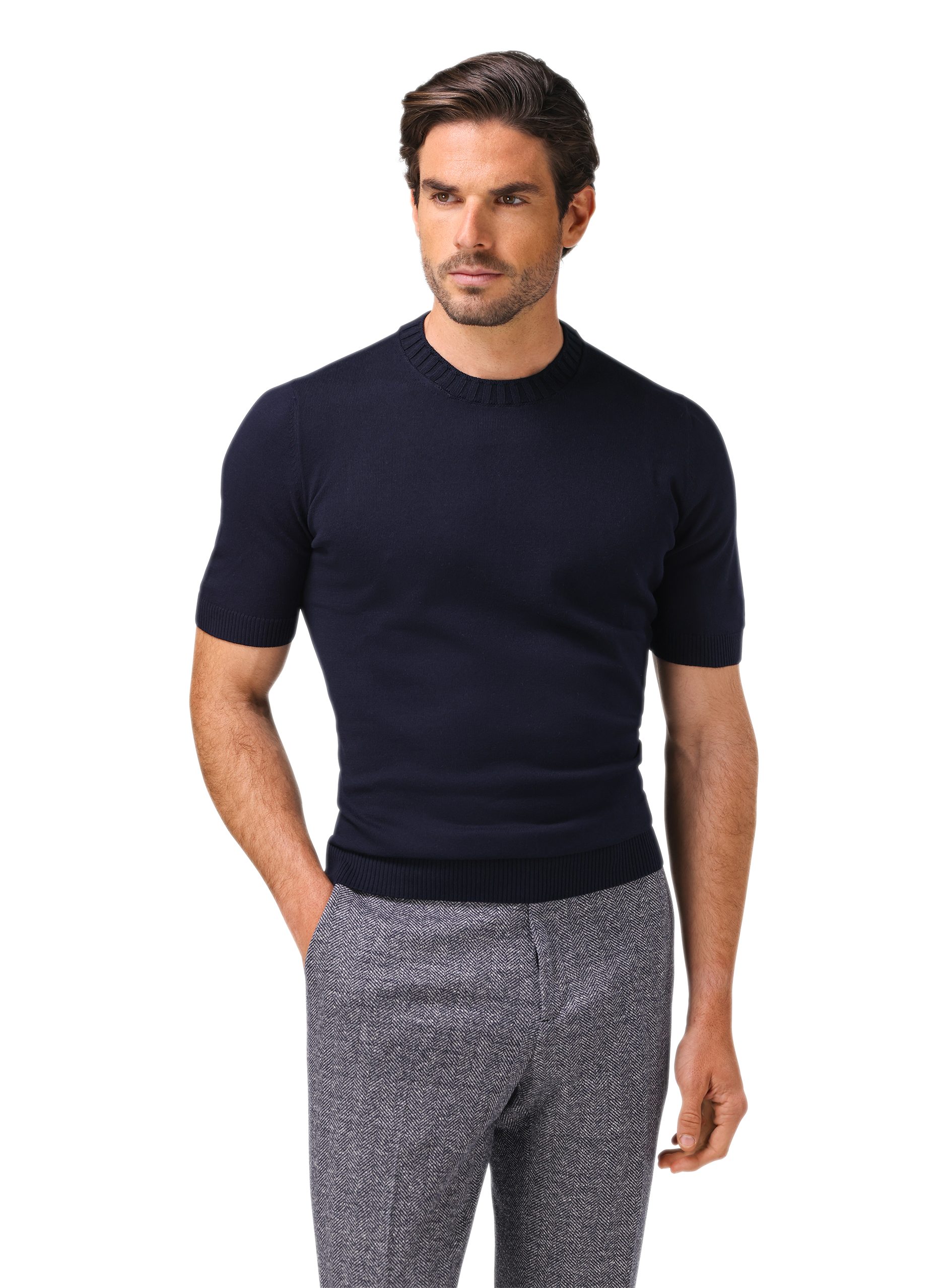 T-shirt van katoen | MODEL | FULL_WIDTH | BLUE NAVY