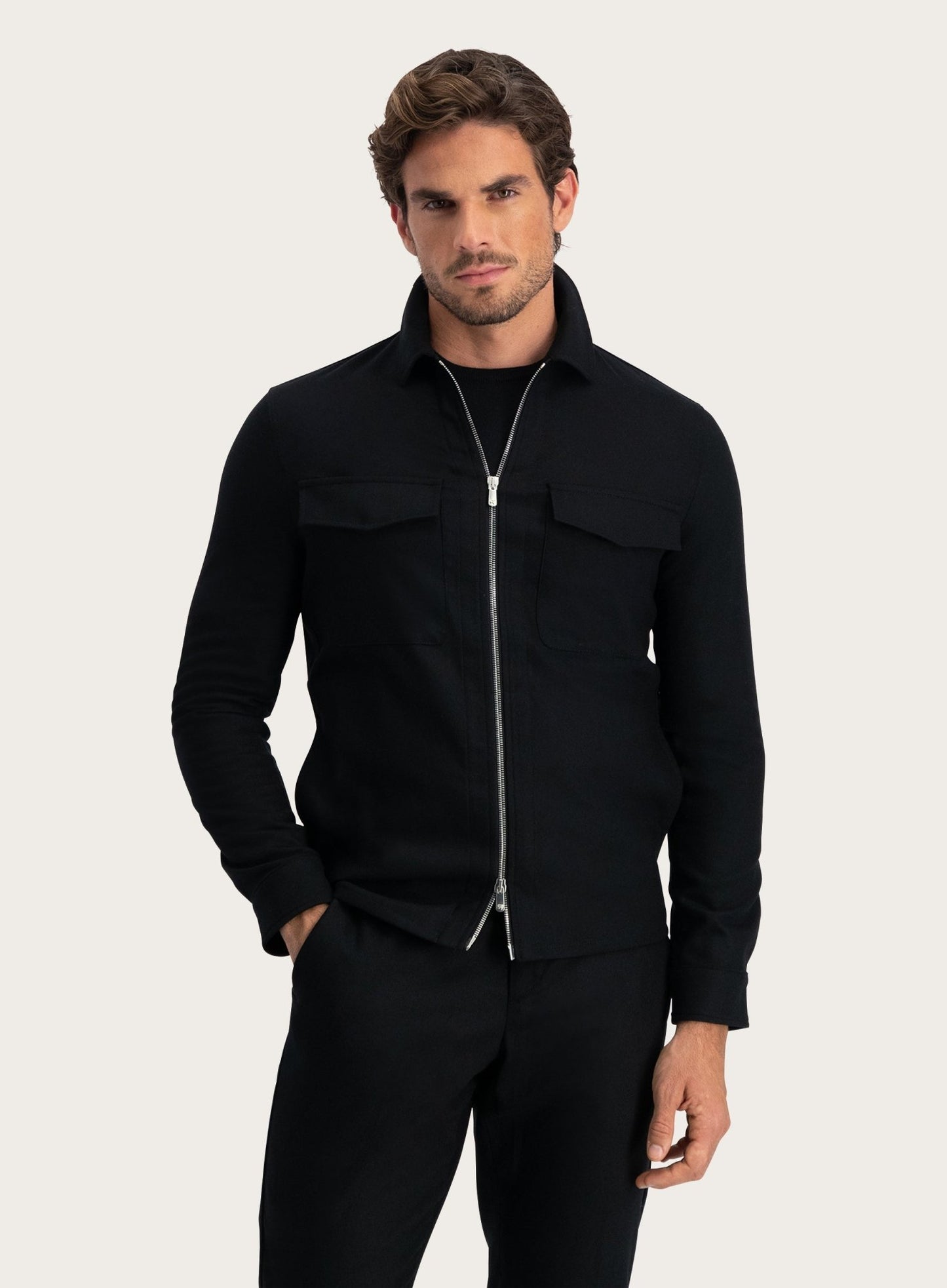 Urus overshirt van wol en cashmere | Zwart