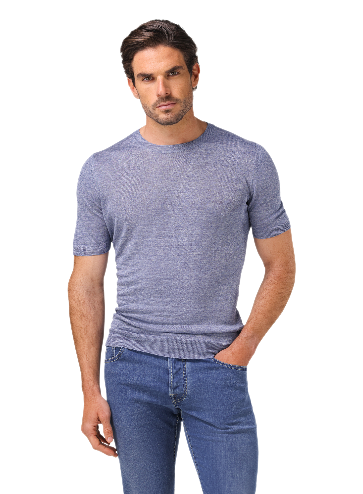 T-shirt van linnen | L.Blauw