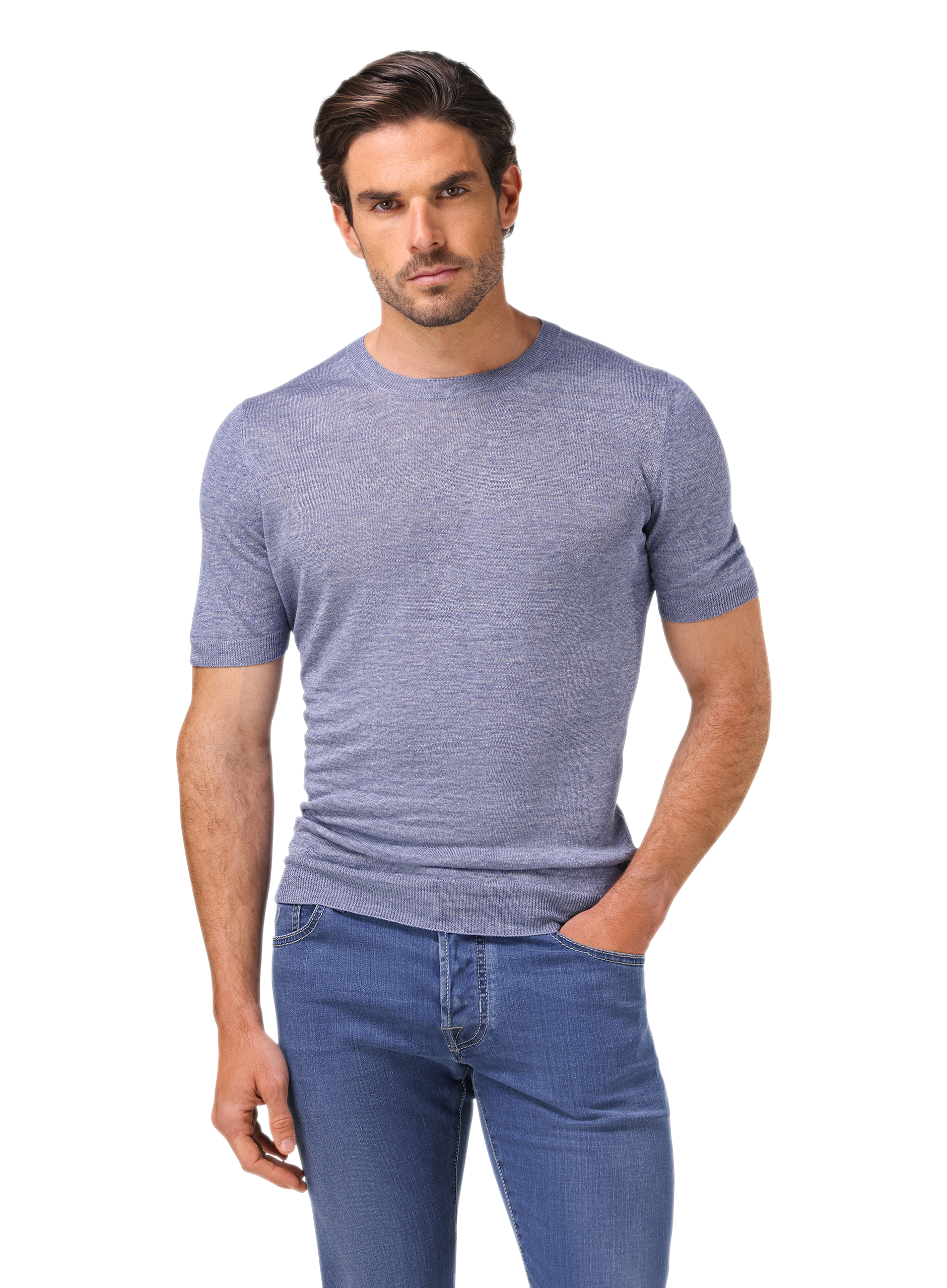 T-shirt van linnen | L.Blauw