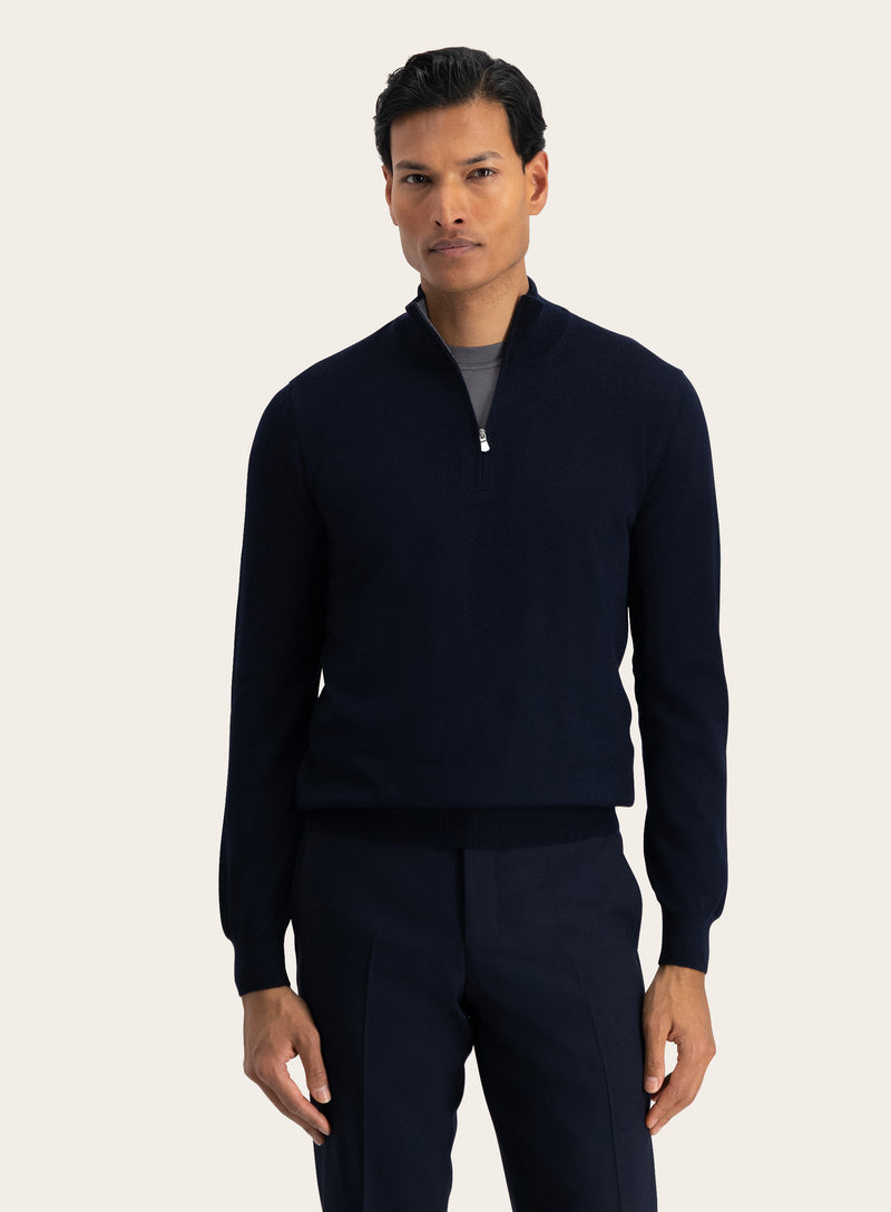 Half-zip trui van wol