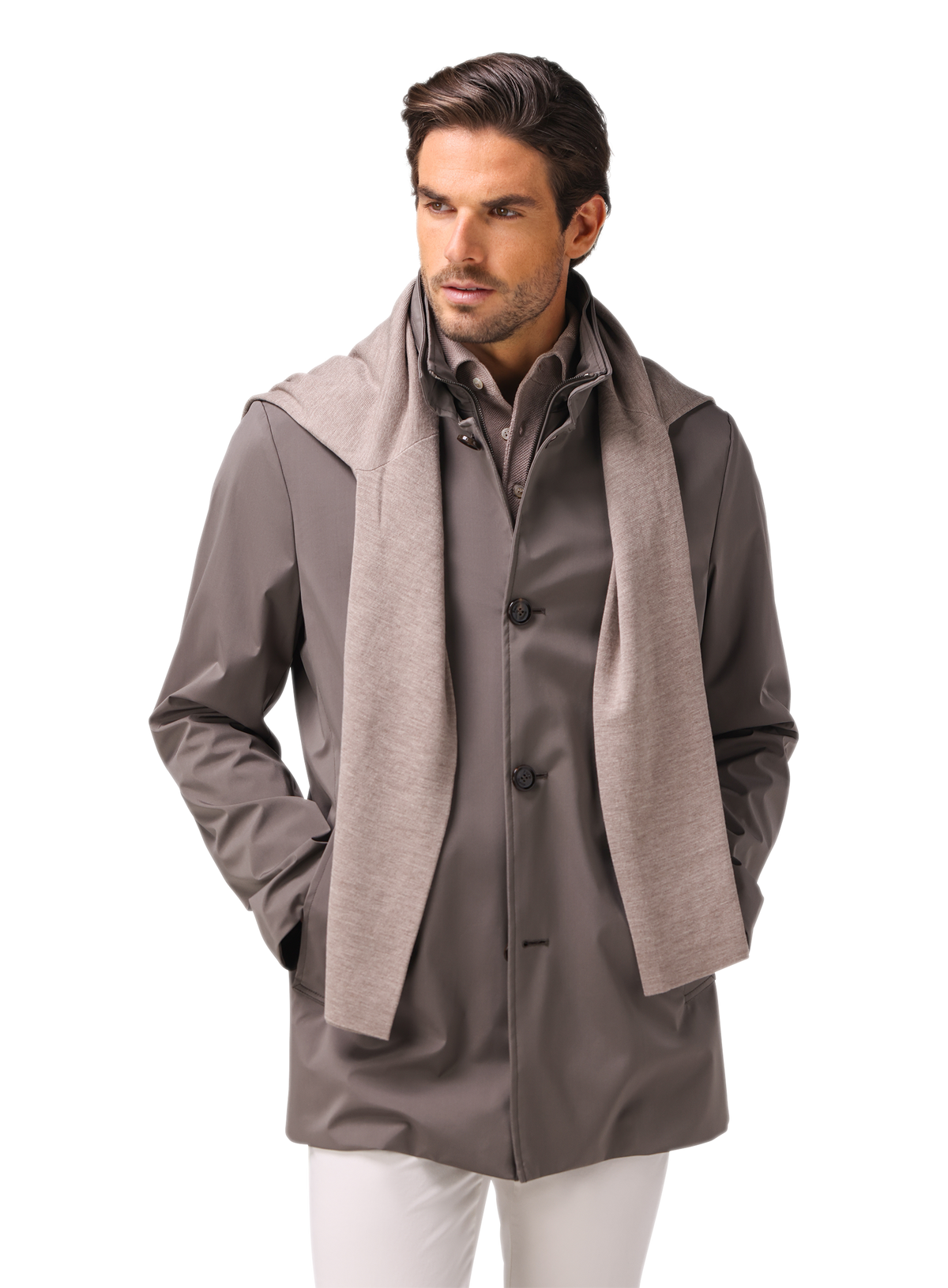 Blazer jack van zijde | FULL_WIDTH | MODEL | TAUPE