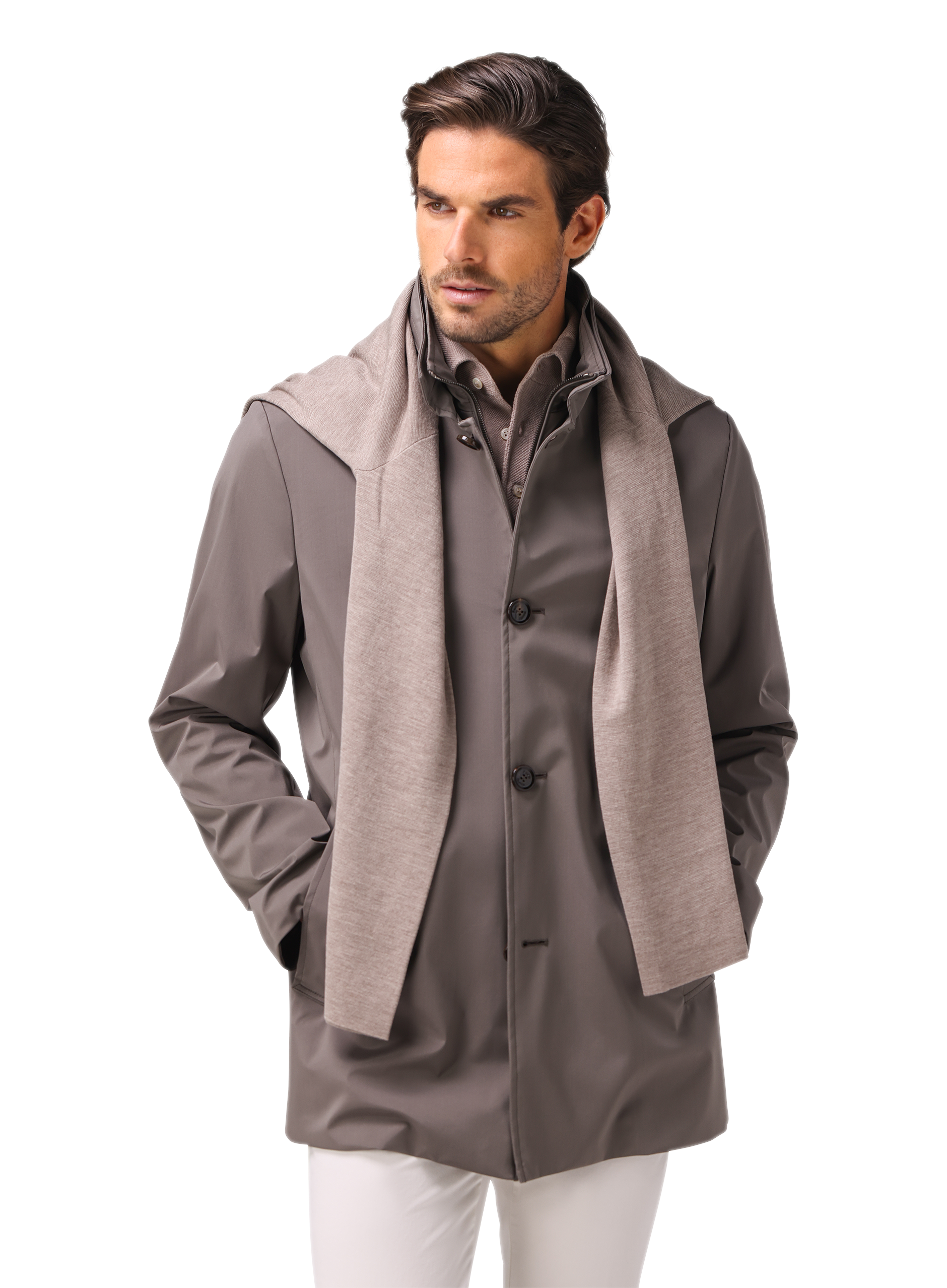 Blazer jack van zijde | FULL_WIDTH | MODEL | TAUPE