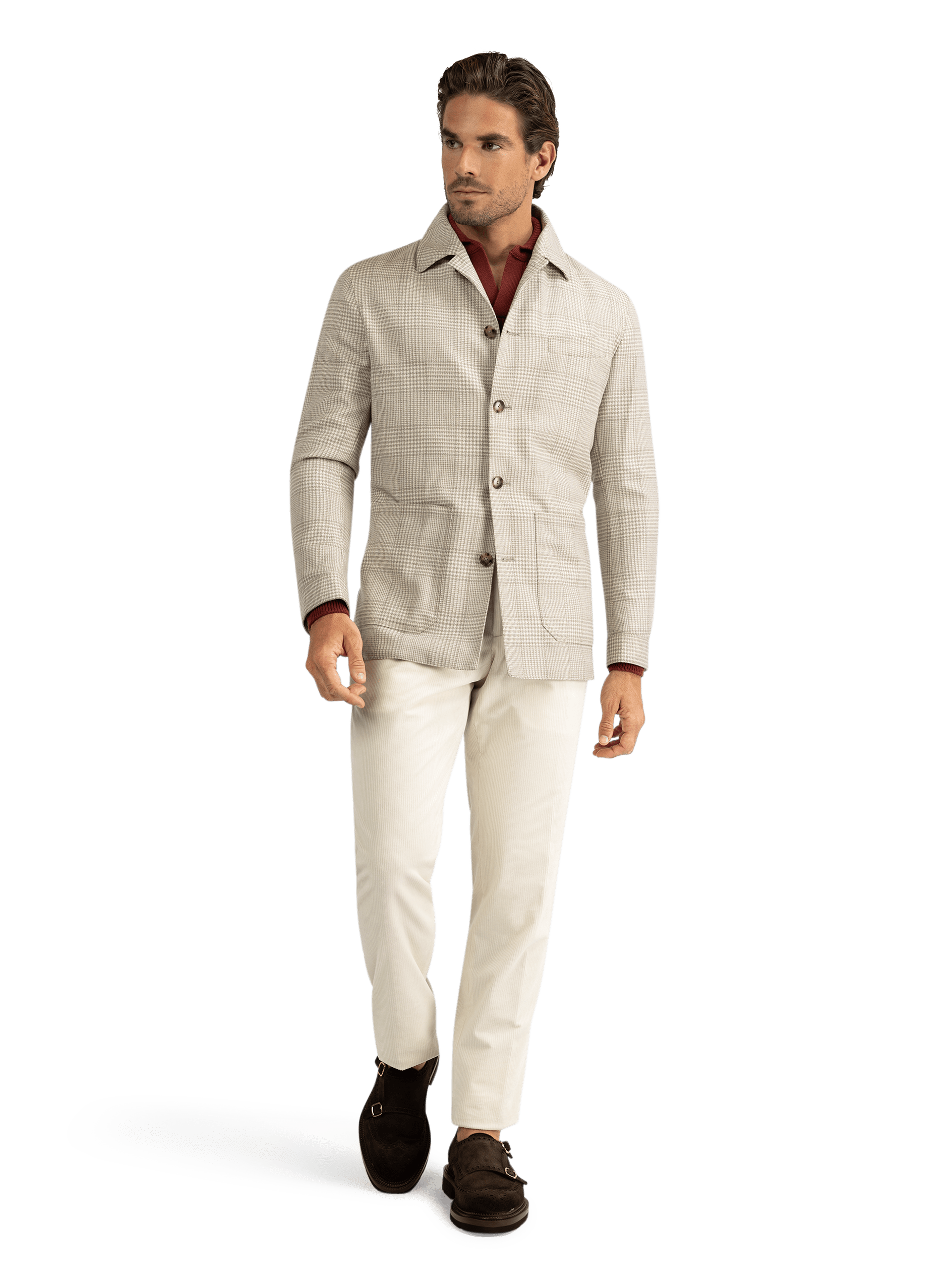 Shirt jacket van wol | TAUPE BEIGE