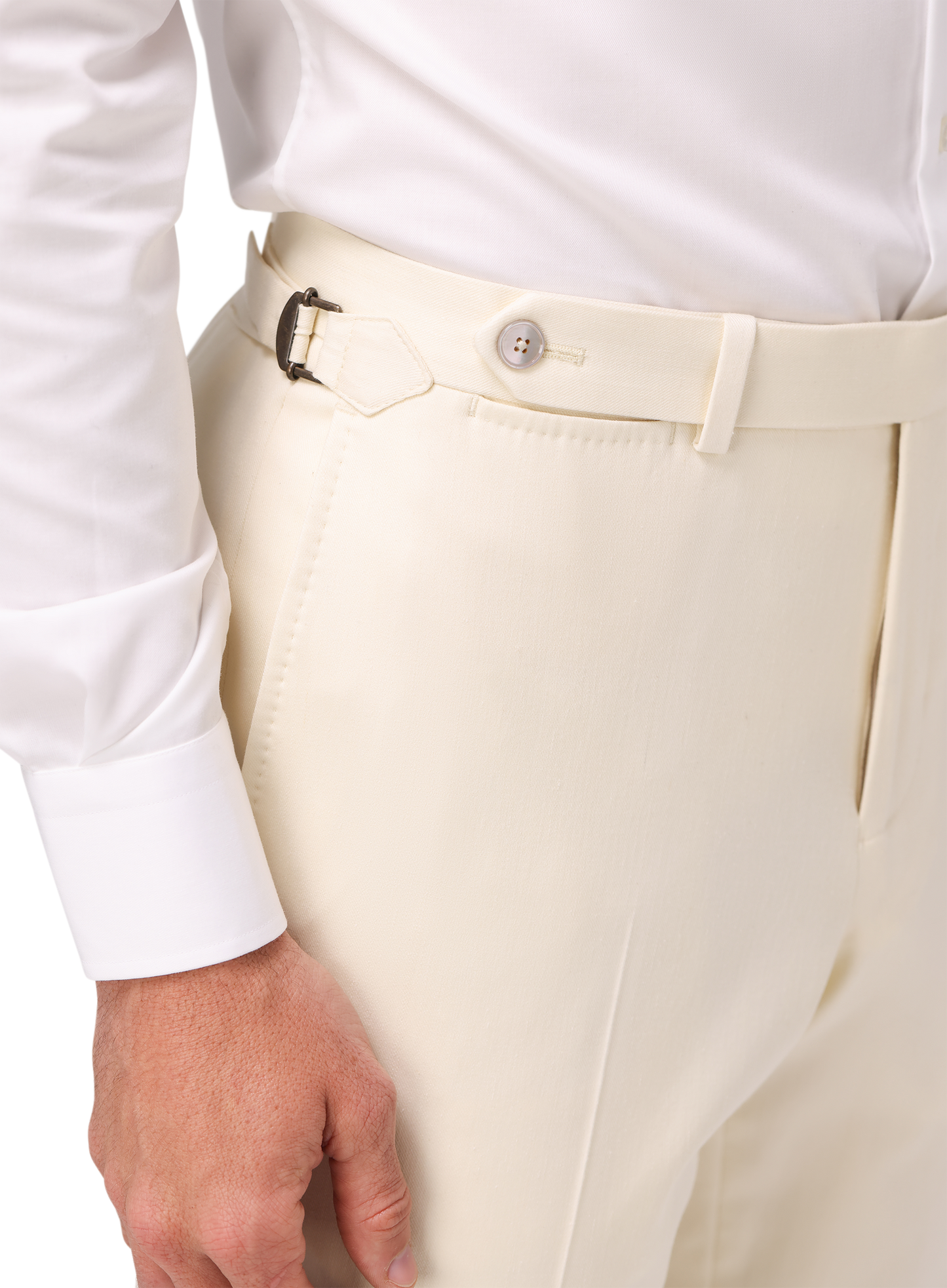 Pantalon van wol, zijde en linnen | FULL_WIDTH | ROOM-WIT