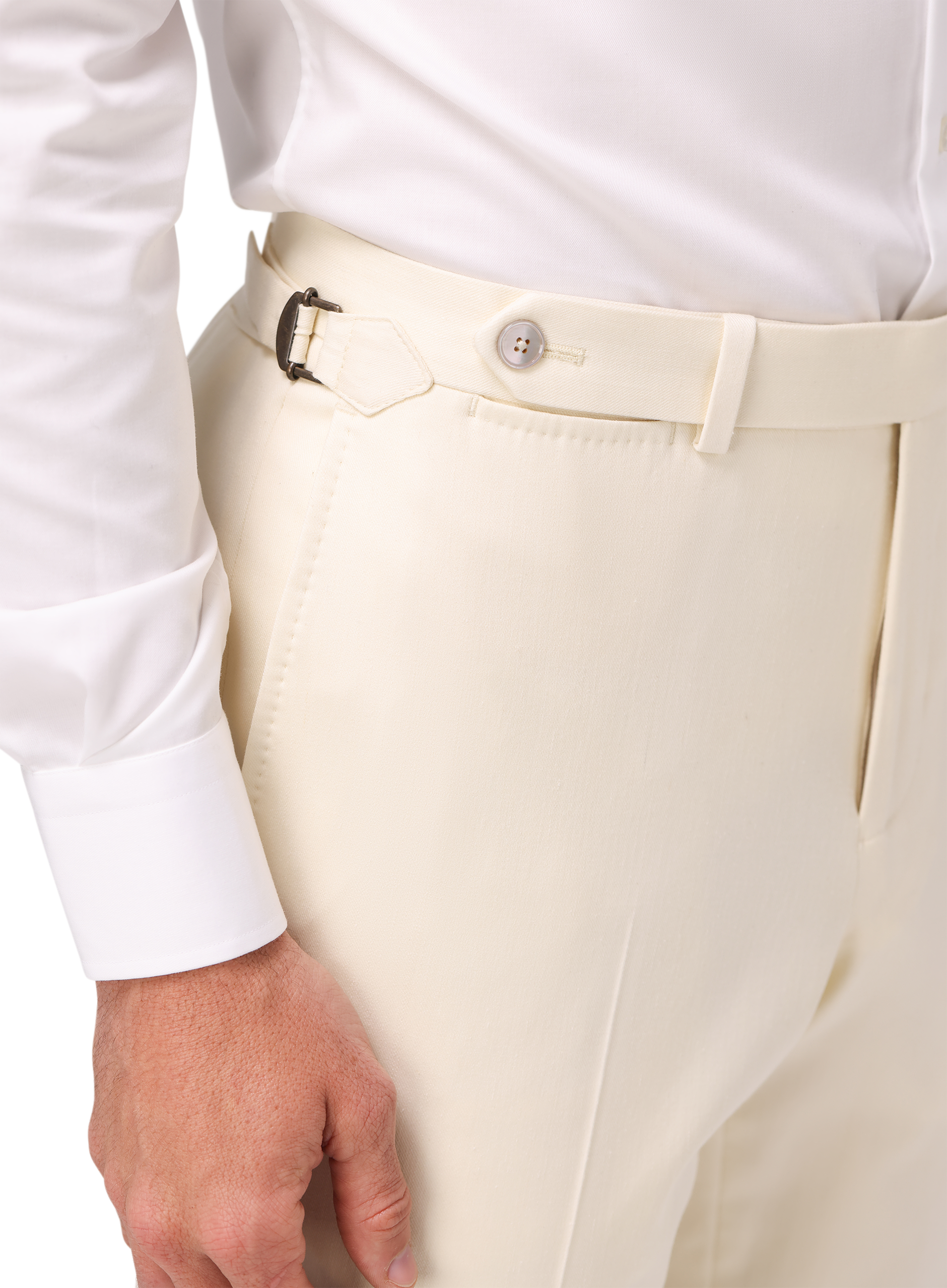 Pantalon van wol, zijde en linnen | FULL_WIDTH | ROOM-WIT