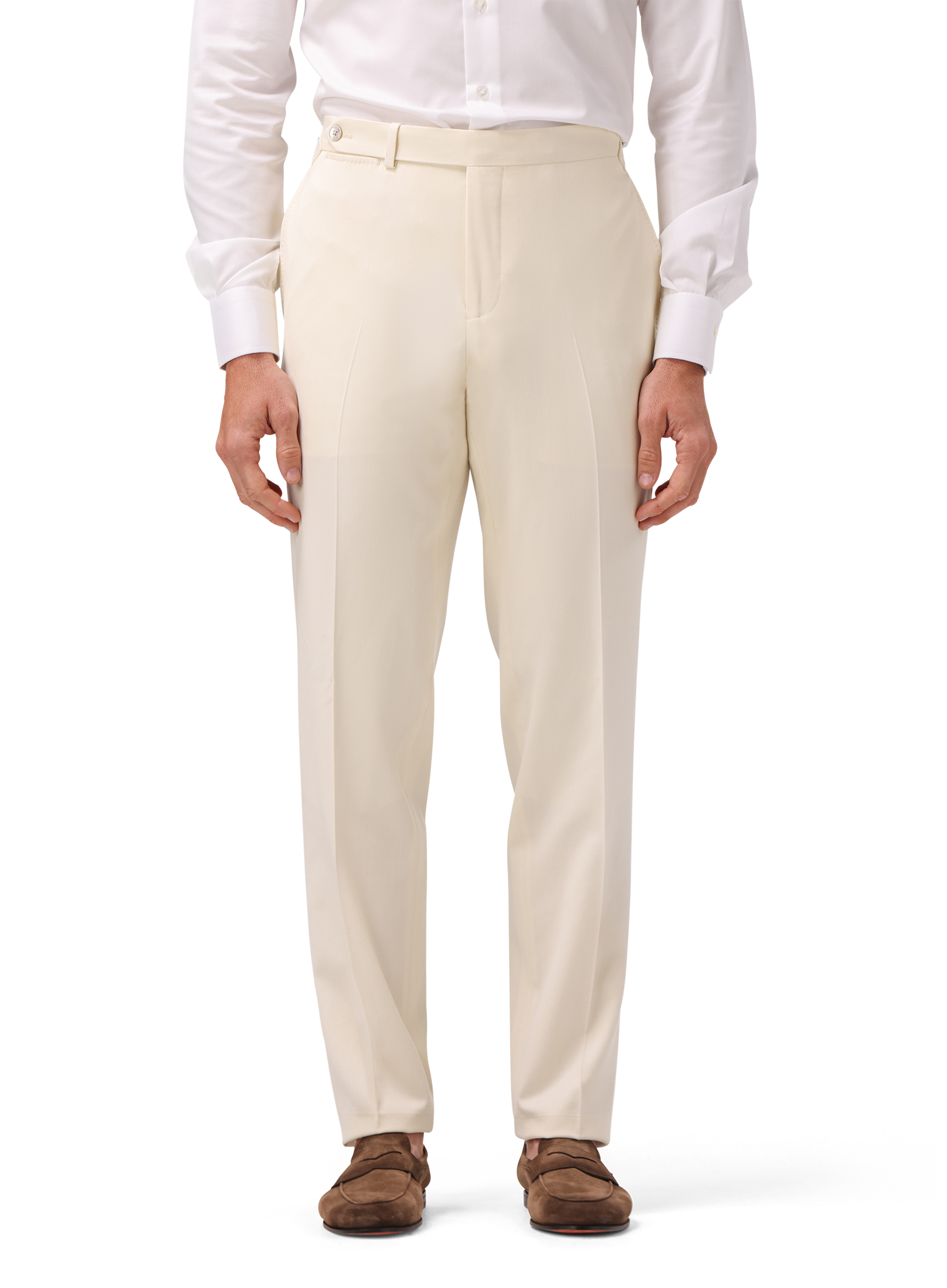 Pantalon van wol, zijde en linnen | MODEL | FULL_WIDTH | ROOM-WIT
