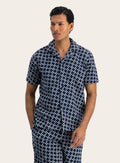 Howel badstof shirt met print | MODEL | FULL_WIDTH | BLUE NAVY