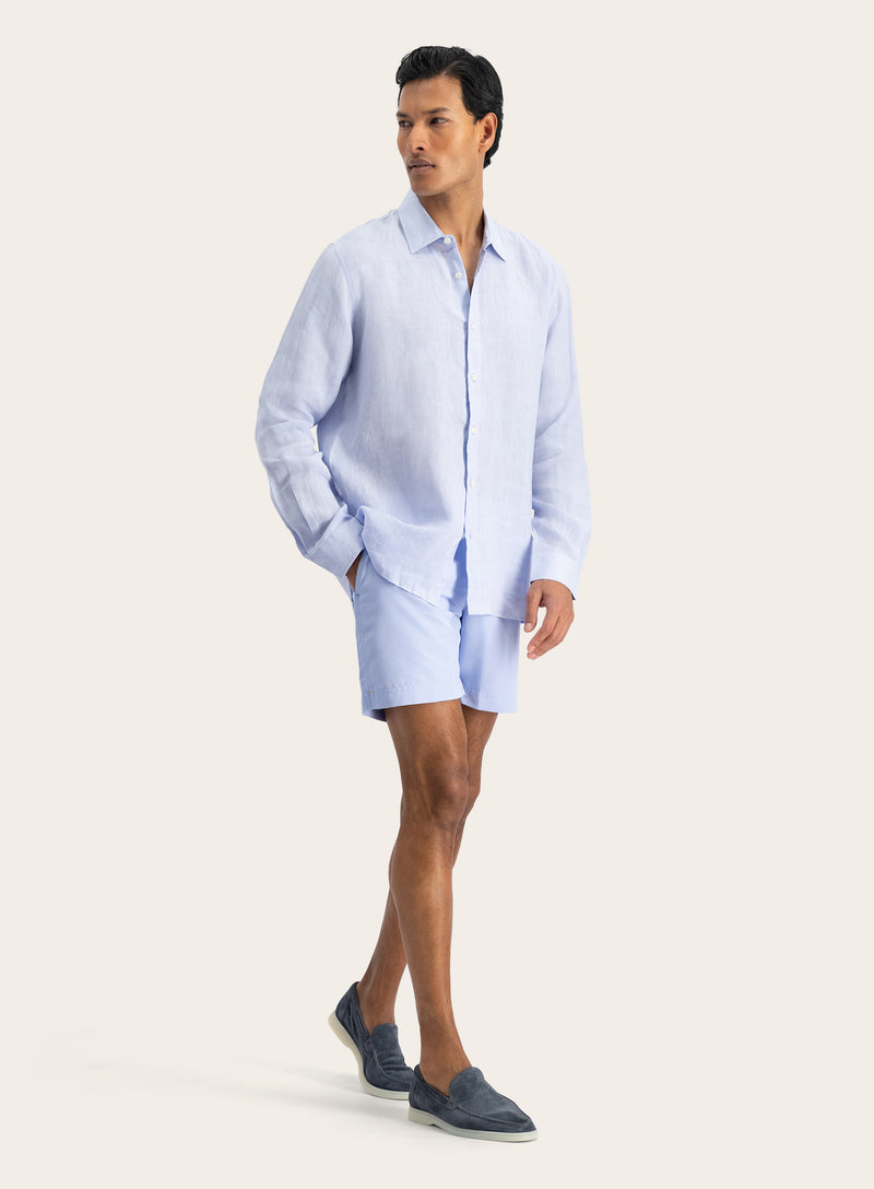 Shirt van linnen | MODEL | FULL_WIDTH | L.Blauw