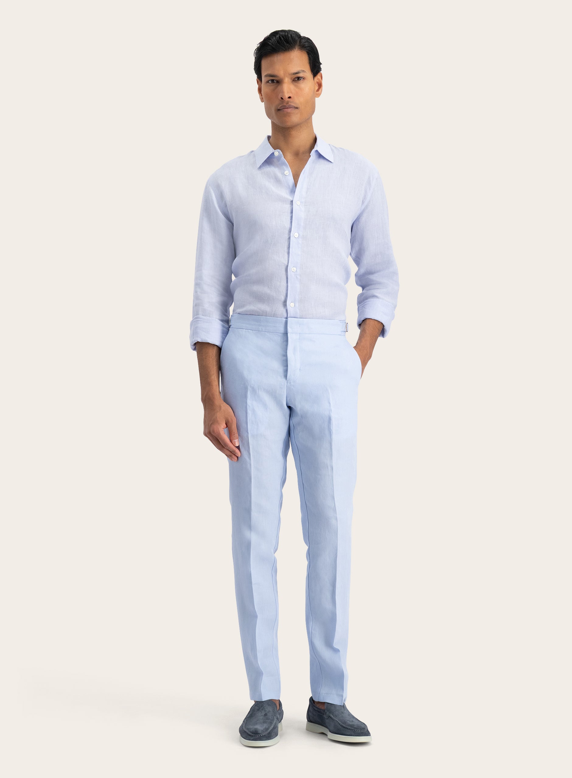 Griffon pantalon van linnen | MODEL | FULL_WIDTH | L.Blauw