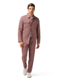 Pak met shirt jacket van wol, zijde en linnen (loro piana-stof) | FULL_WIDTH | MODEL | OUD ROZE