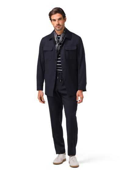 Pak met shirt jacket | FULL_WIDTH | MODEL | BLUE NAVY