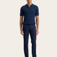Poloshirt van linnen en katoen | BLUE NAVY