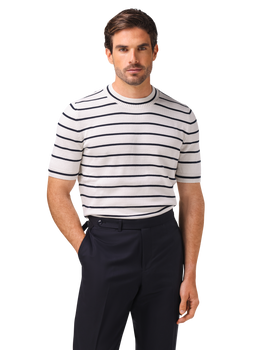 Gestreept t-shirt van katoen | MODEL | FULL_WIDTH | Wit