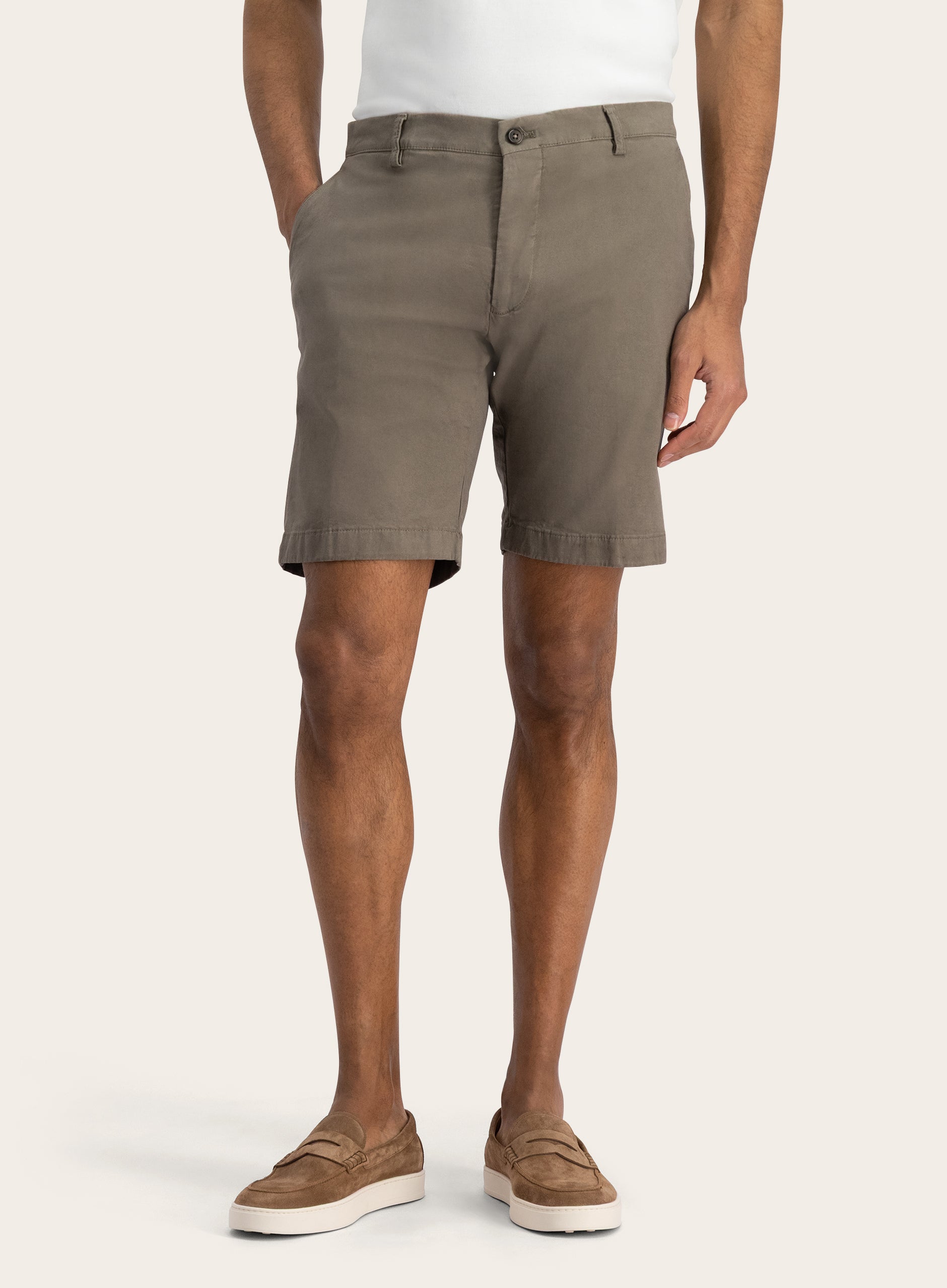 Bermuda van katoen | TAUPE