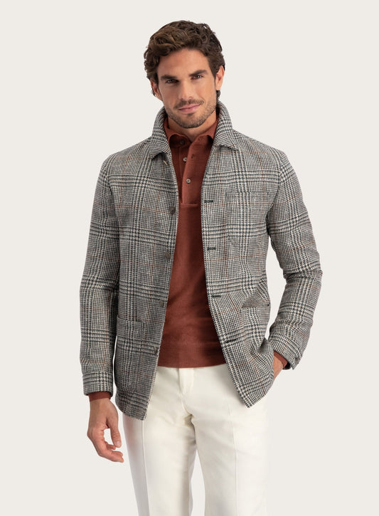 Glenchek shirt jacket van wol | Groen